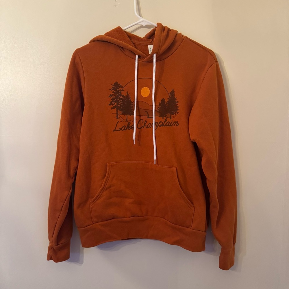Bella Canvas Orange Lake Champlain Graphic Hoodie - Size Medium